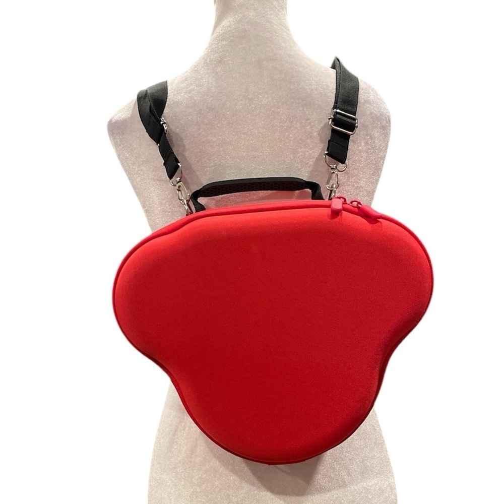 Festival Techwear Red Sculptural Crossbody Backpack Statement Bag